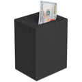 EIENHOSHI unbreakable piggy bank for adults front view showing sleek matte black design and single cash slot