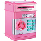 GuDoQi electronic password piggy bank for girls pink mini ATM front view