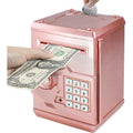 HUSAN kids electronic password ATM money box front view in rose gold finish