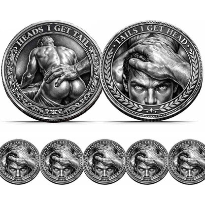 Godnheart Heads I Get Tail Commemorative Coin front view showing detailed engraving