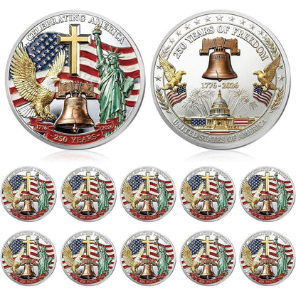 Highergo American 250th Anniversary Commemorative Coins front view showing the bald eagle design.