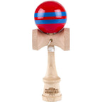 Duncan Komodo Kendama red ball with blue stripes front view