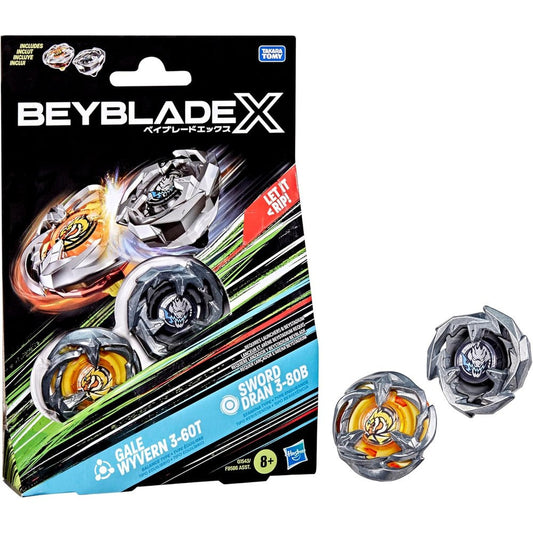 Beyblade X Gale Wyvern and Sword Dran dual pack box front view
