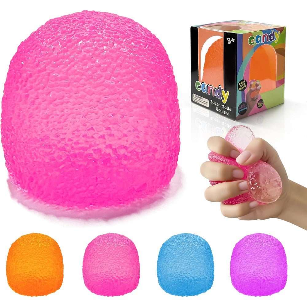 AuraGlaze Gumdrop Squishy Fidget Toy front view showing textured pink design