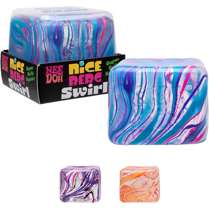 Schylling NeeDoh Swirl Nice Berg front view showing unique marbled design jumbo squishy fidget toy