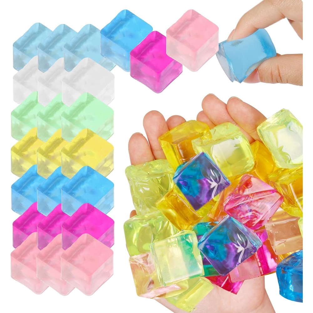 Sketsia ice cube sensory toys front view featuring multiple colorful square squishy fidget cubes.