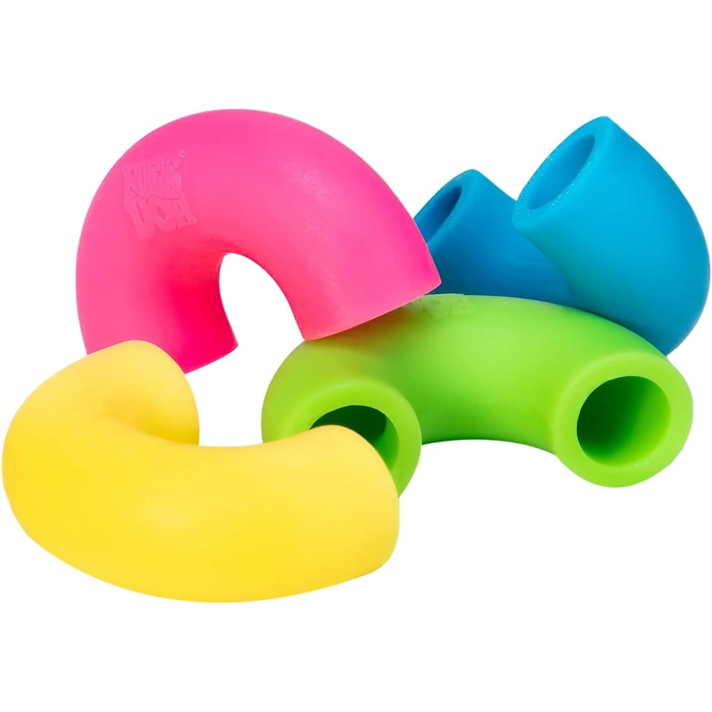 Schylling NeeDoh Mac N Squeeze sensory toy front view with reusable clear container
