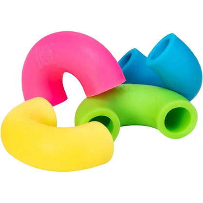 Schylling NeeDoh Mac N Squeeze sensory toy front view with reusable clear container