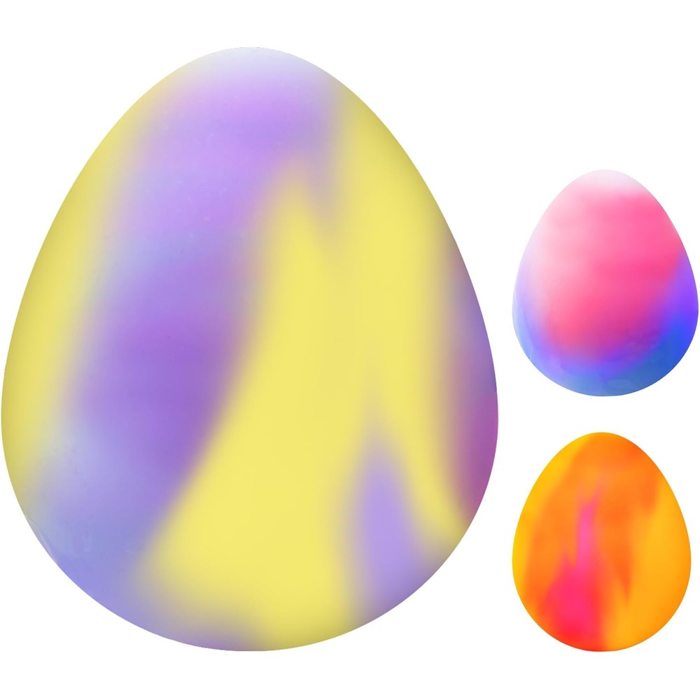 Schylling Needoh Dippin Dazzler front view of the color changing sensory squeeze toy egg.