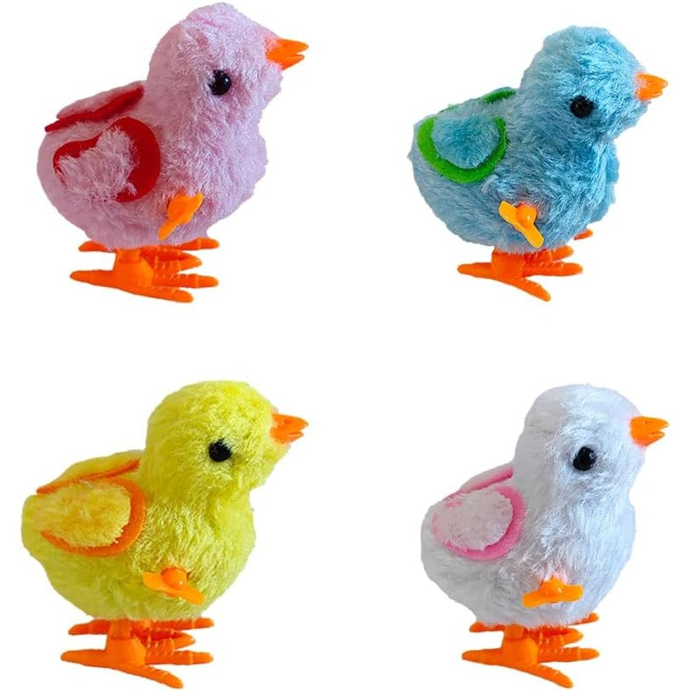 Yhobulis jumping bunny wind up toys front view showcasing the colorful four piece plush hopping set for toddlers.