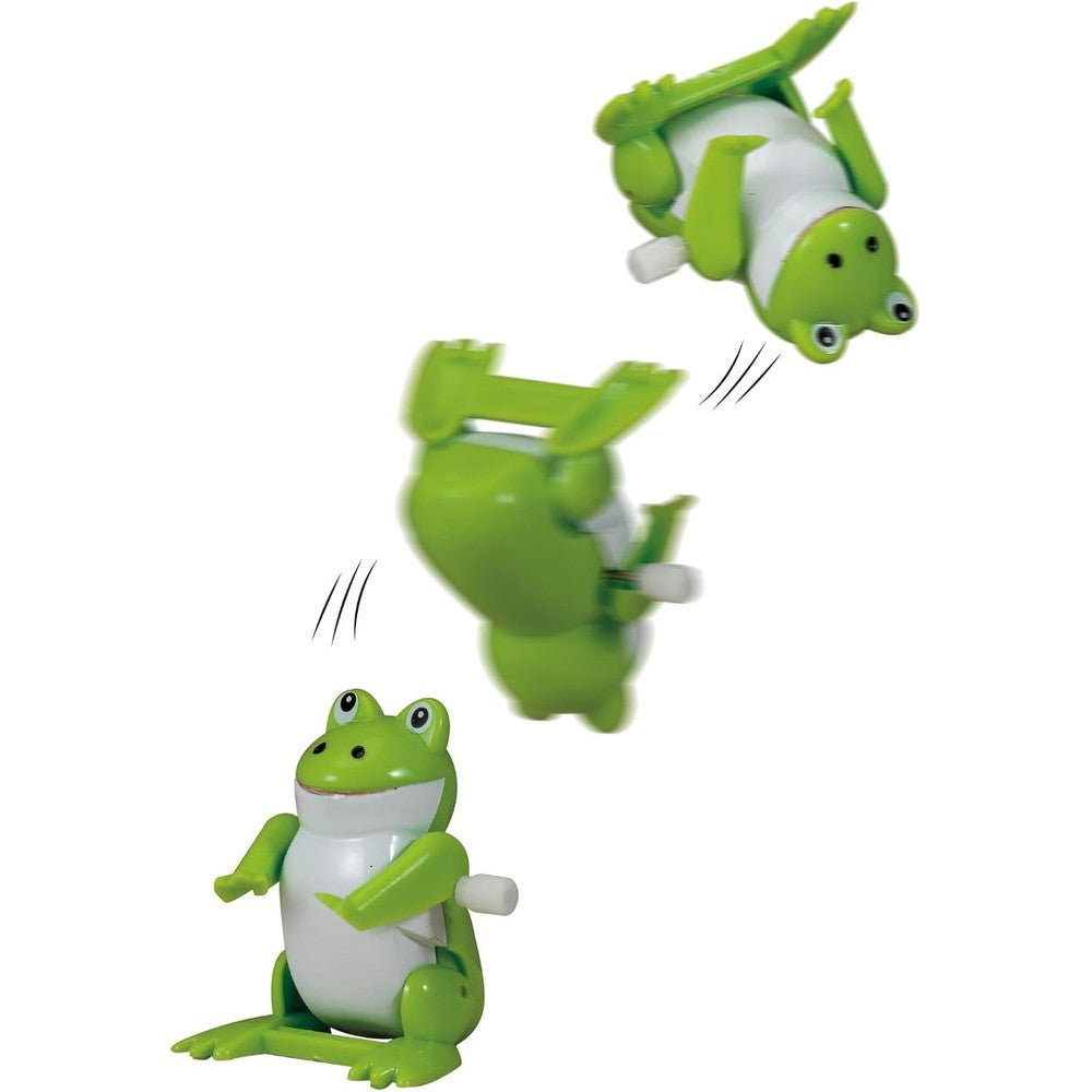Rite Lite Passover Backflip Frog front view showing green wind up plastic body