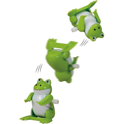 Rite Lite Passover Backflip Frog front view showing green wind up plastic body