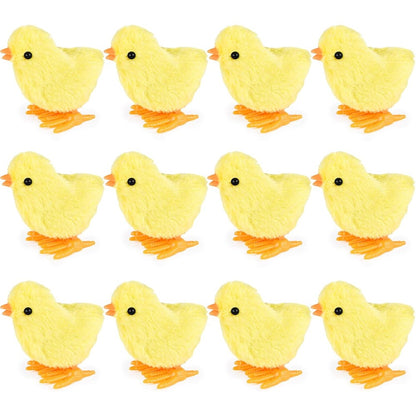 3 Otters wind up jumping chicken toys twelve piece set front view