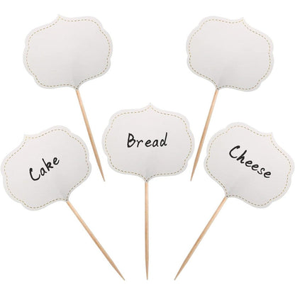 Blue Top 50 piece blank food picks front view