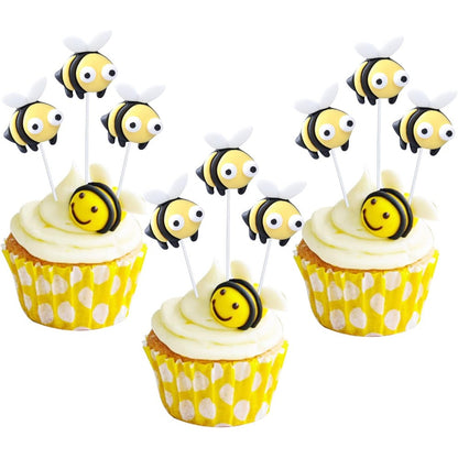 Capaneus Bumble Bee Cupcake Toppers front view