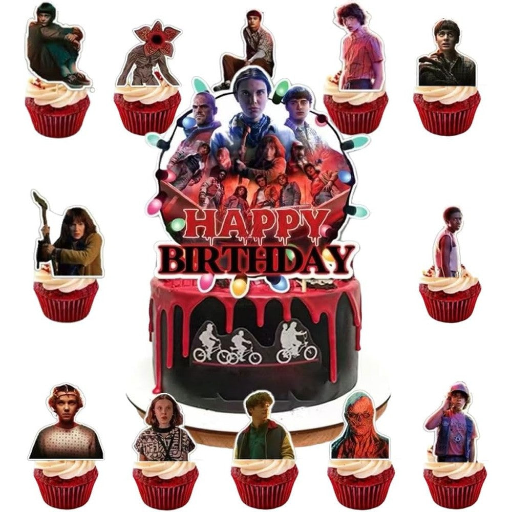 Niarezom Stranger TV birthday cake decoration set front view