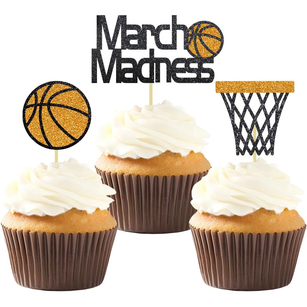 Moitkptt basketball cupcake toppers set front view