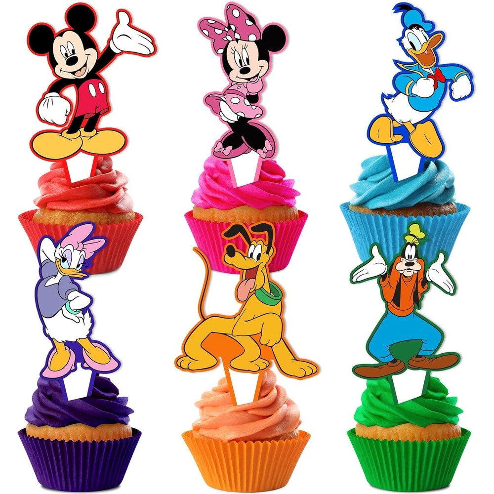 Cloira Mouse birthday party cupcake toppers set front view