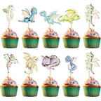 Ephlyn 36 Piece Dragon Party Cupcake Toppers Set