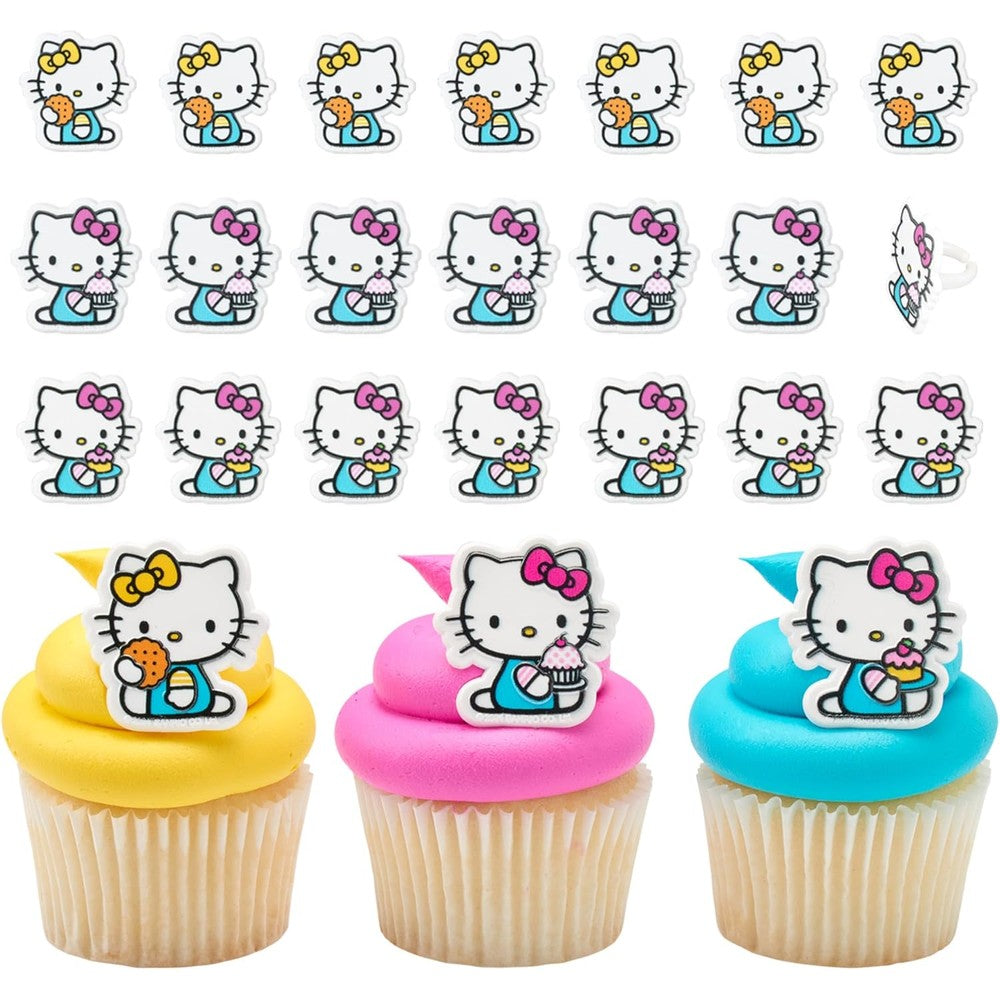 DecoPac Hello Kitty and Mimmy cupcake rings front view