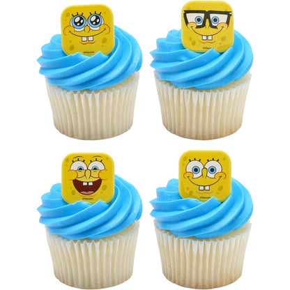 DecoPac SpongeBob SquarePants mood faces cupcake rings front view