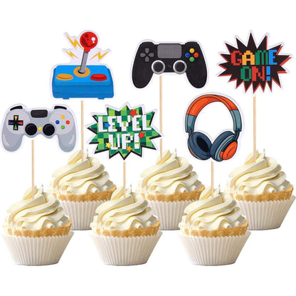 Zhuoweism video game cupcake toppers set front view