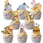 Coroder cute bear cupcake toppers front view for birthday party.
