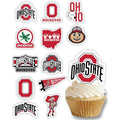 PartyKandy Ohio State Buckeyes cupcake toppers front view