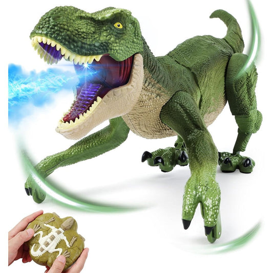 Bemiton Remote Control Dinosaur Toy front view with LED lights