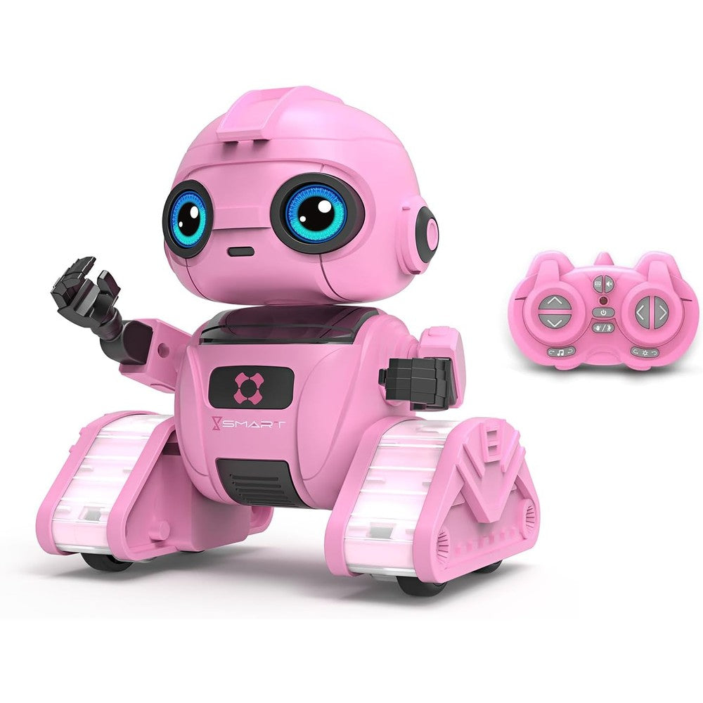 Dzxlin rechargeable remote control robot toy in pink front view