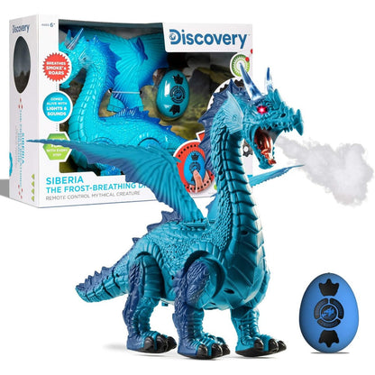 Discovery Frost-Breathing RC Dragon front view with glowing eyes