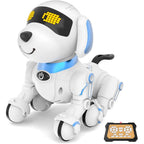 Dwi Dowellin robot dog toy front view with LED eyes