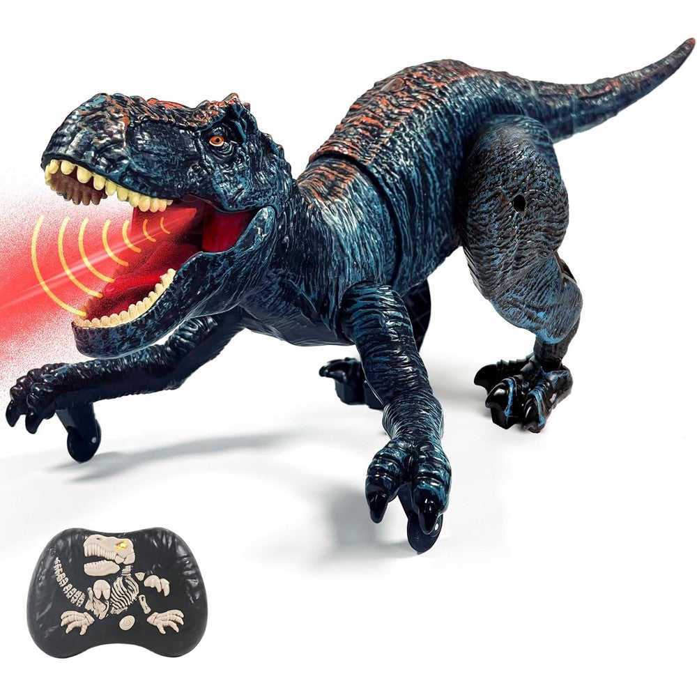 Sunrad remote control dinosaur toy with spray and lights front view