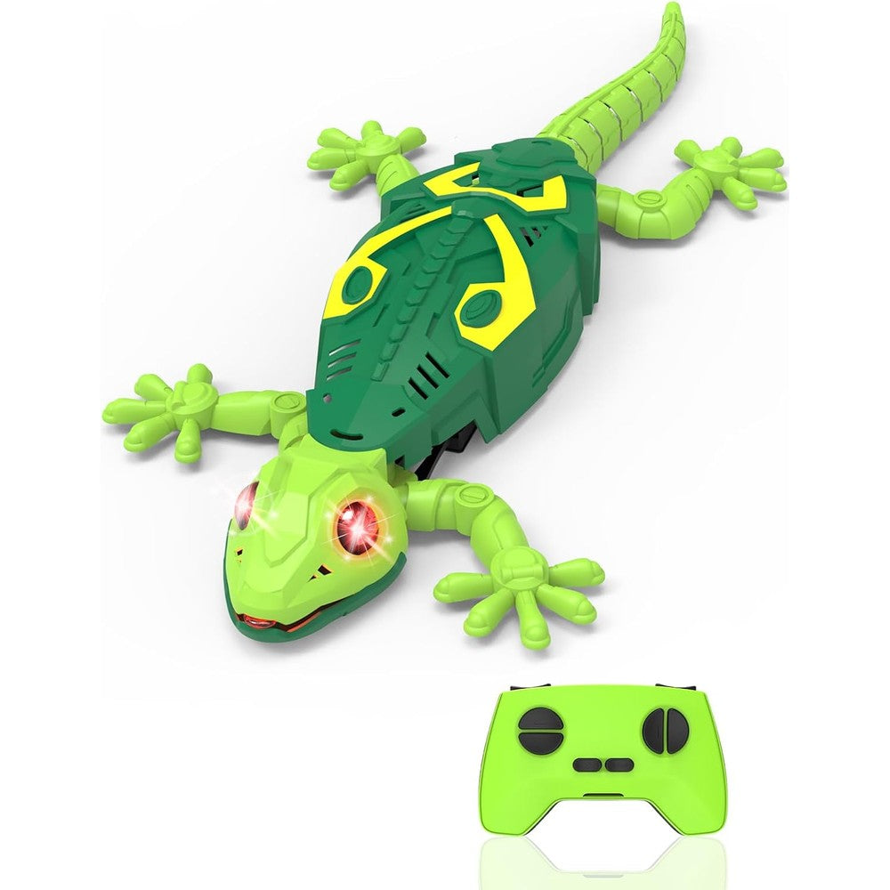 Athleria wall climbing lizard green robot toy front view