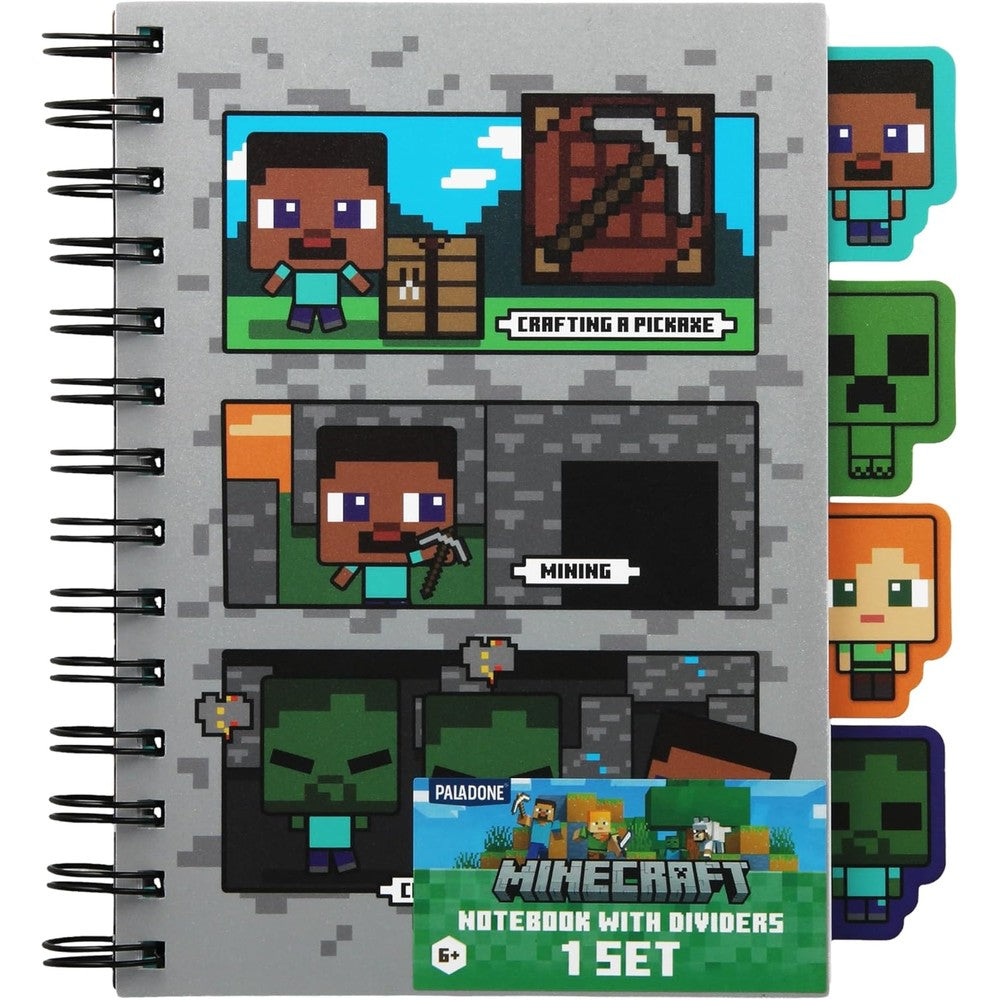 Paladone Minecraft notebook stationery set front view