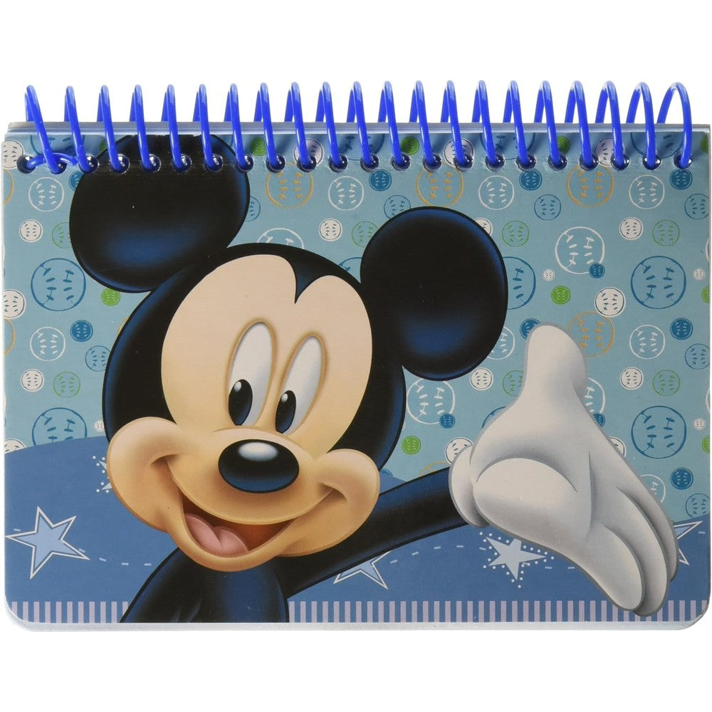 Disney Mickey Mouse Autograph Book Light Blue front view compact spiral notebook