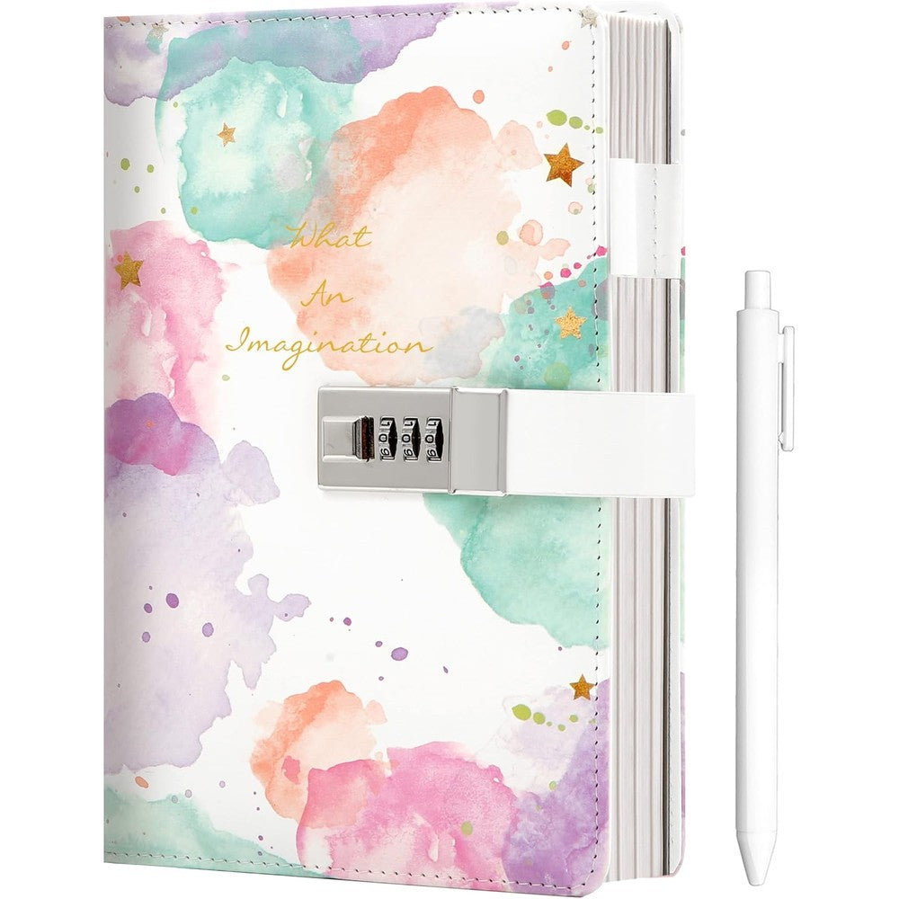 Cagie tie dye diary with lock front view