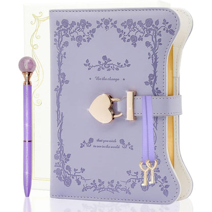 Hi! Sci diary with lock and keys in lavender purple front view