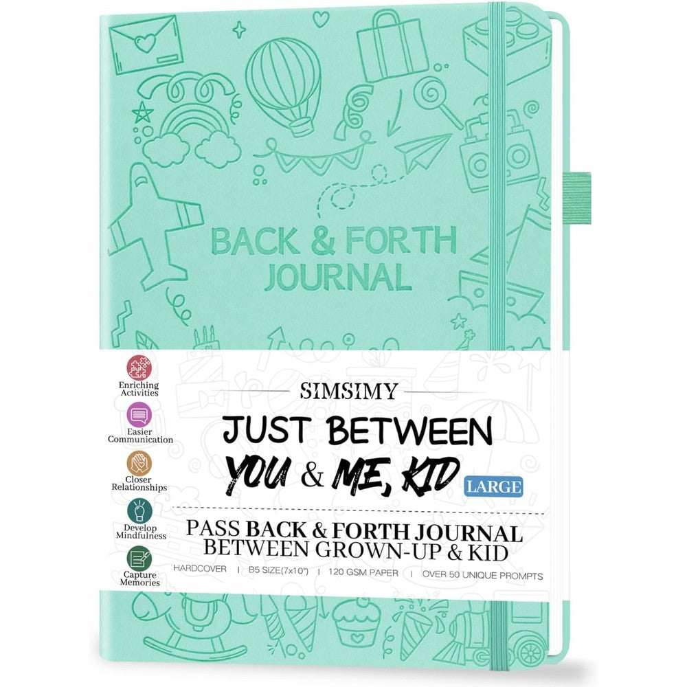 Simsimy Just Between You and Me Kid Journal mint green front cover