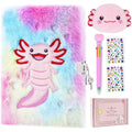 Pjdrllc Axolotl plush secret diary set front view