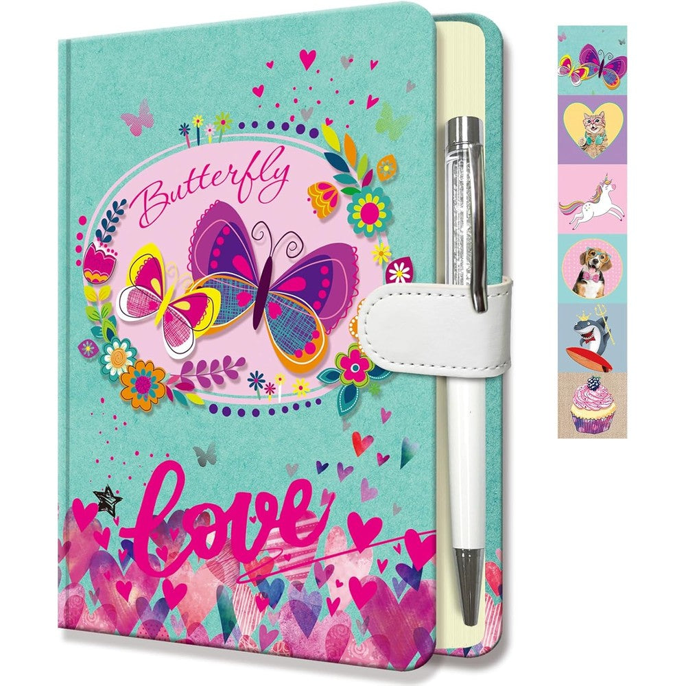 Dwiyittn Butterfly Journal with crystal pen front view
