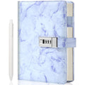 Cagie A5 marble diary with lock front view