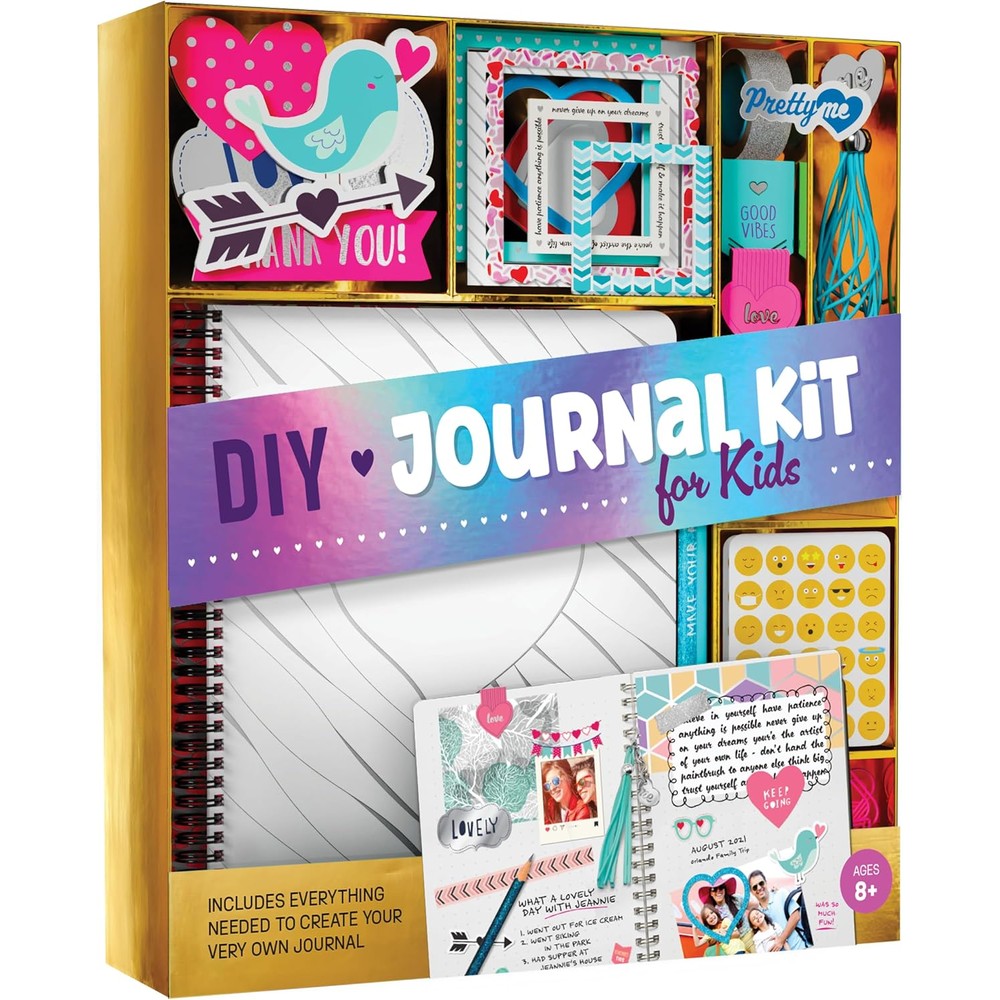 Pretty Me DIY journal kit for girls front view of storage box