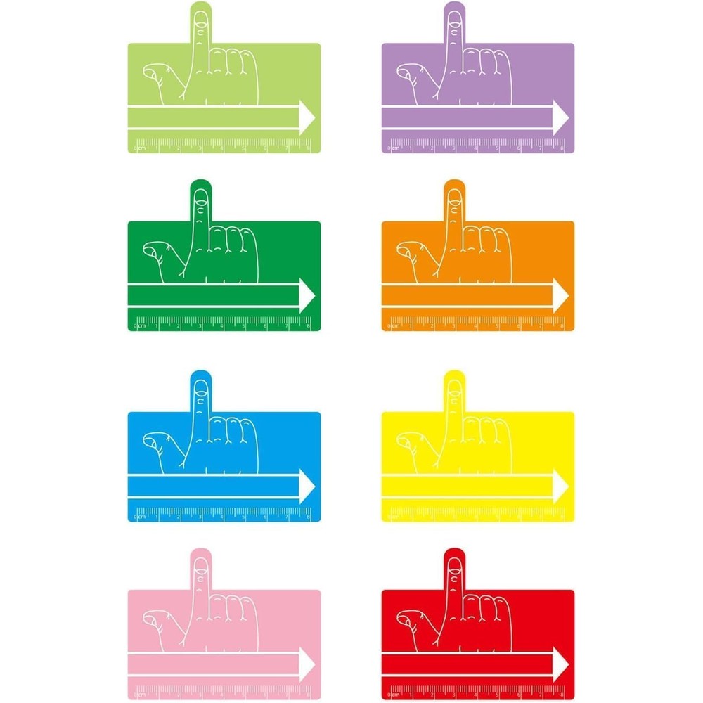 Galepromot 8 Piece One Finger Spacer Handwriting Tool front view showing colorful educational writing guides for kids.