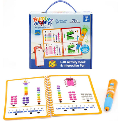 Educational Insights Hot Dots Numberblocks Workbook front view showing interactive pen and book packaging