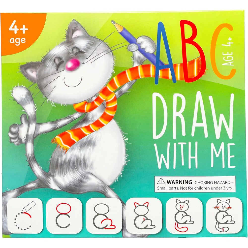 MD CREATIVE ABC Draw With Me flash cards front view showcasing educational alphabet tracing packaging.