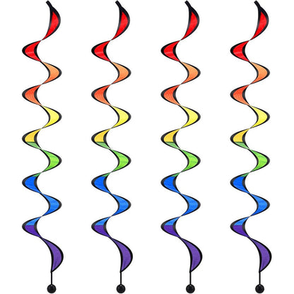Gejoy 4 pieces rainbow curlie wind spinner hanging set