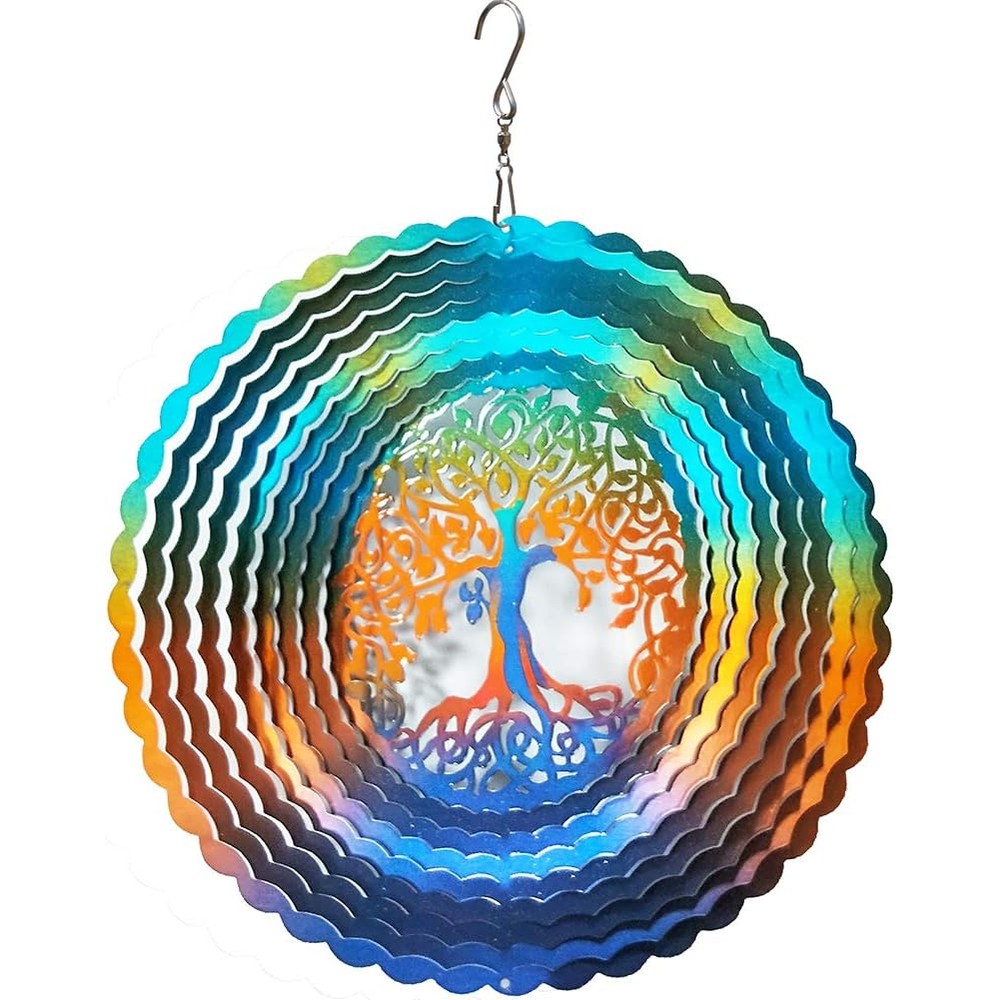 Fonmy Tree of Life 3D stainless steel wind spinner front view
