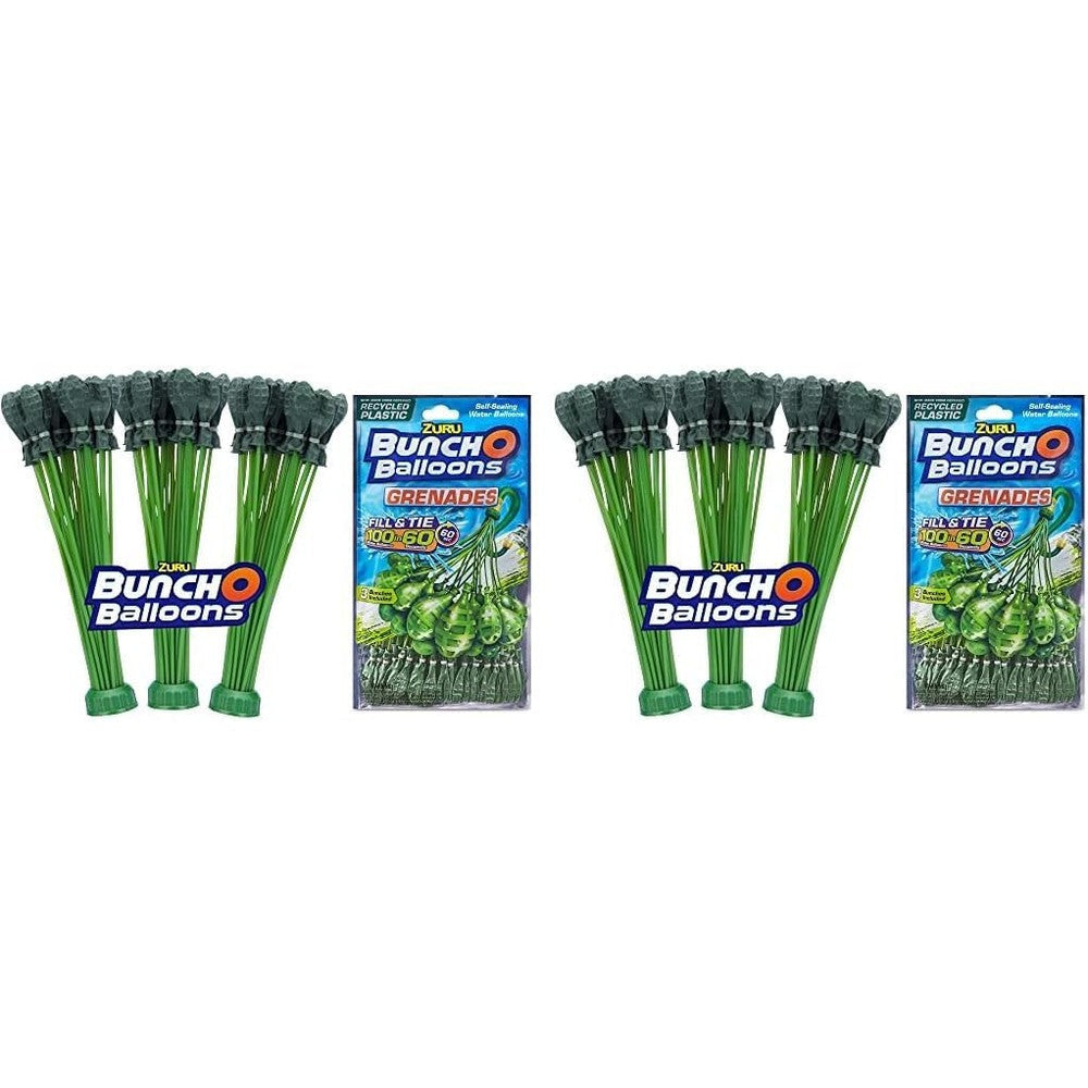 ZURU Bunch O Balloons Grenade rapid fill water balloons pack front view showcasing green combat theme