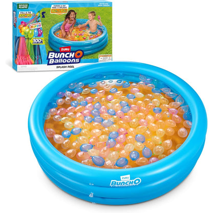 ZURU Bunch O Balloons Tropical Party Splash Pool front view showing inflatable design and water balloons.